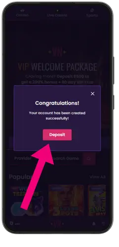 deposit vegasnow